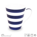 11oz Nueva taza de hueso China con rayas